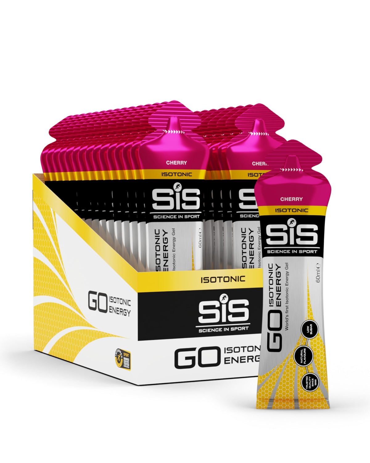 Science in Sport GO isotonic apple gel sachet for quick energy on the go.