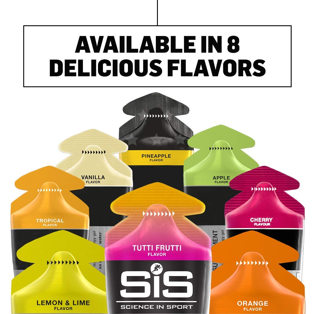 Science in Sport isotonic energy gel Pineapple 2oz gel being dispensed for use