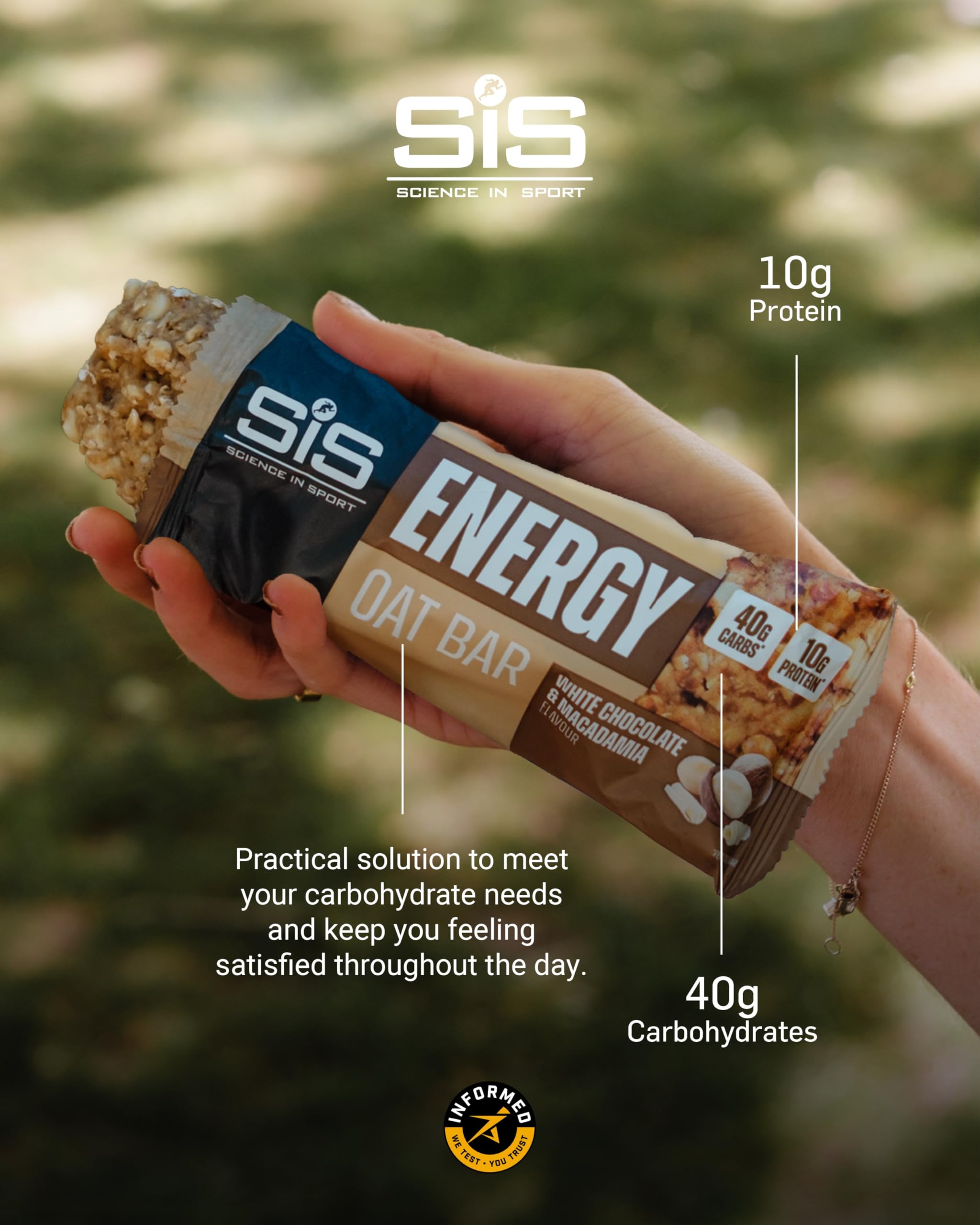 Front of the box reveals 12-bar box for convenient energy on the go
