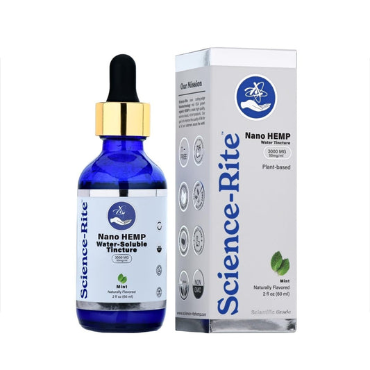 Science-Rite bottle close-up showing mint flavor and smooth dropper action