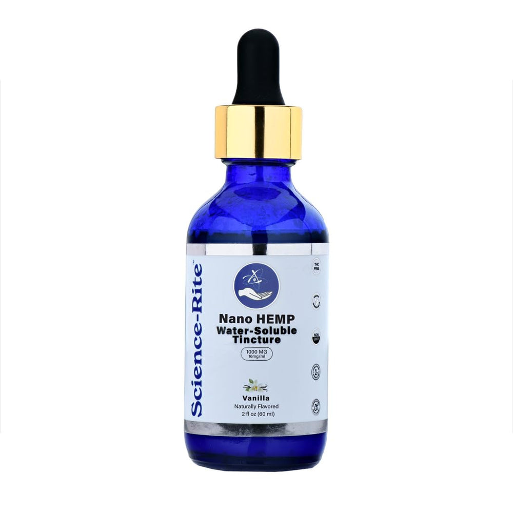 Science-Rite Nano Water-Soluble Hemp drops droplet application shows fast uptake