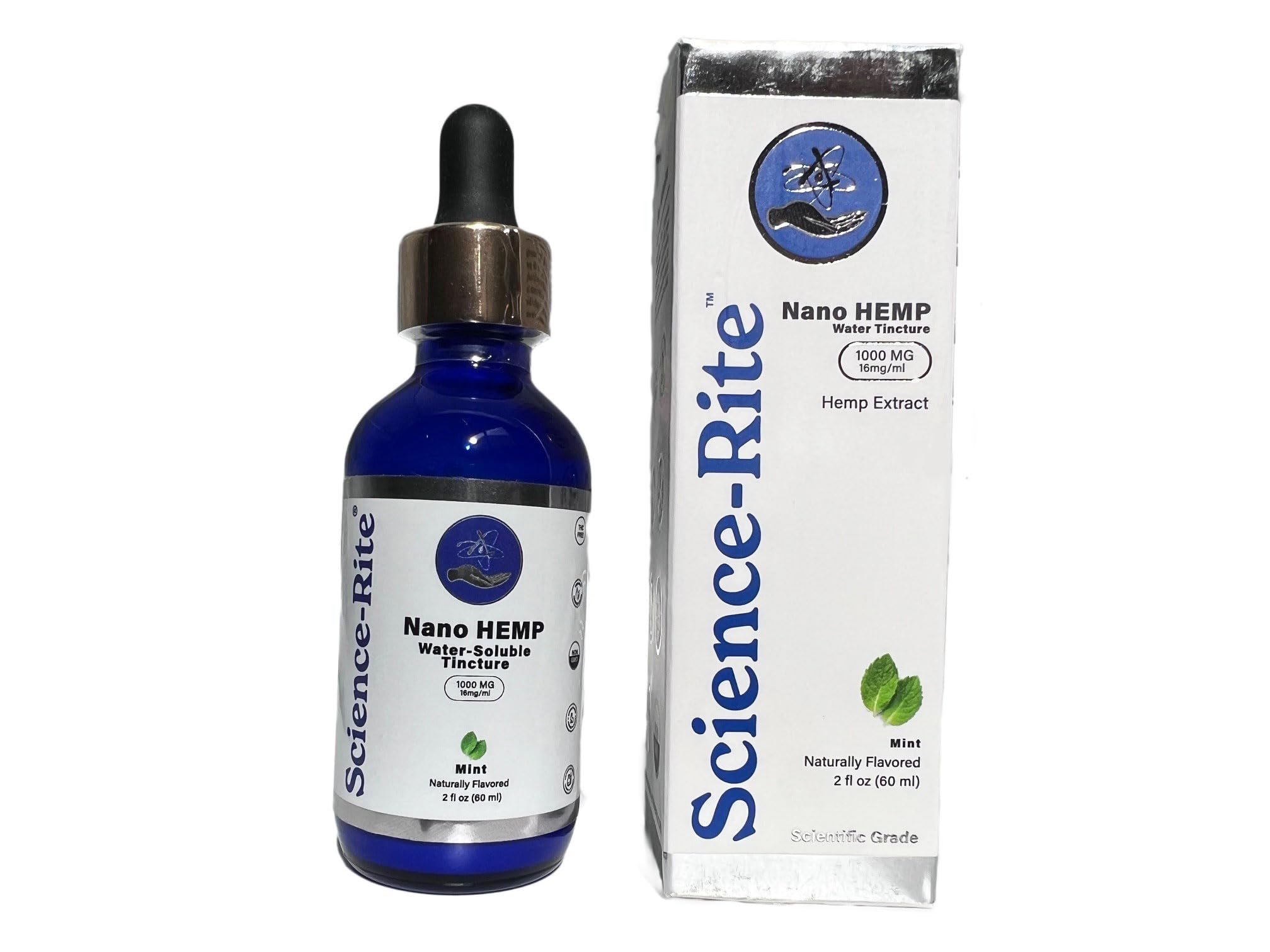 Science-Rite Nano hemp packaging shows vegan, cruelty-free promise.
