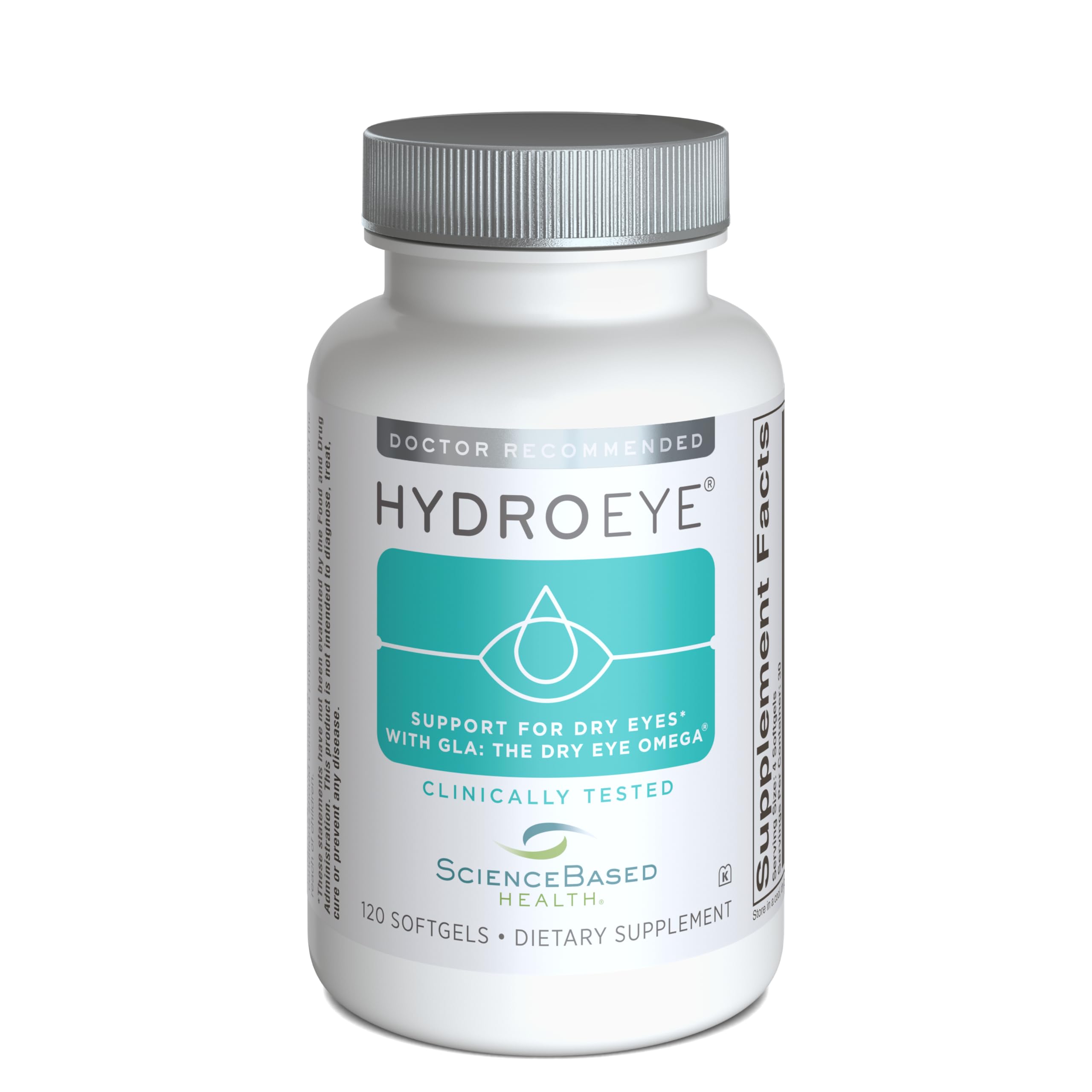 ScienceBased Health HydroEye bottle pour supports easy daily use for eye comfort.