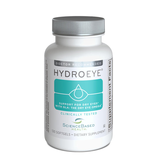 ScienceBased Health HydroEye bottle pour supports easy daily use for eye comfort.