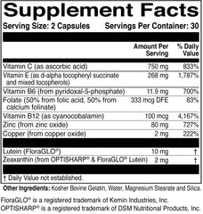 ScienceBased Health MacularProtect bottle back showing ingredients and usage guidance