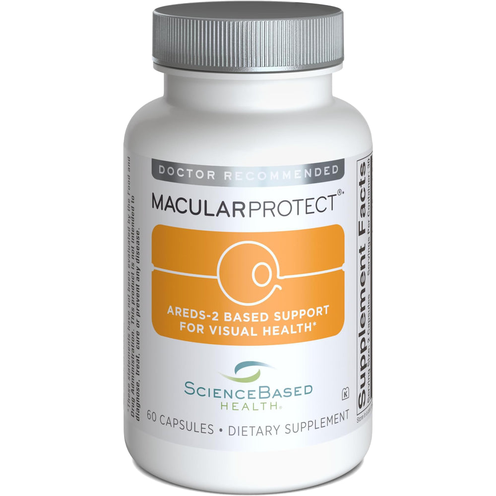 ScienceBased Health MacularProtect bottle front promoting macular health with AREDS2 nutrients