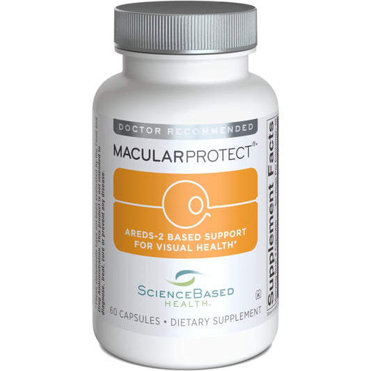 ScienceBased Health MacularProtect bottle front promoting macular health with AREDS2 nutrients
