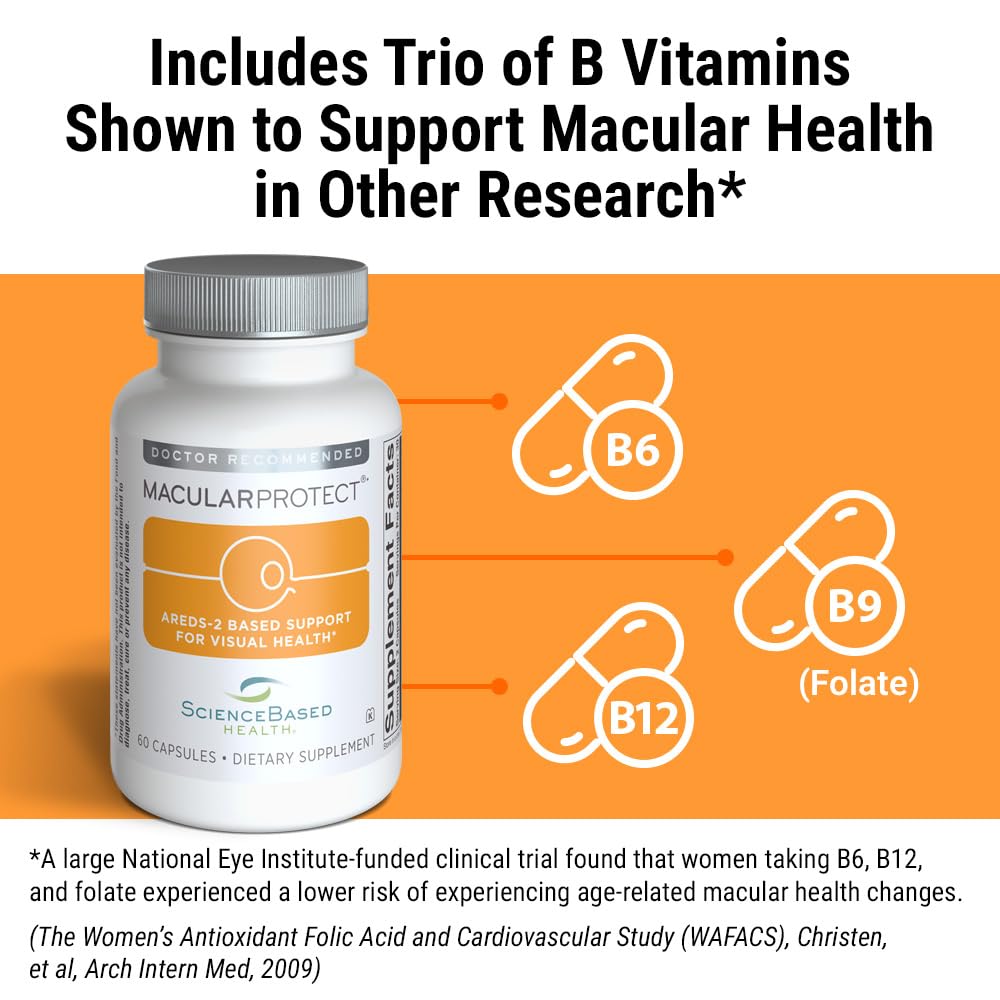 ScienceBased Health MacularProtect bottle in hand for portable eye health support