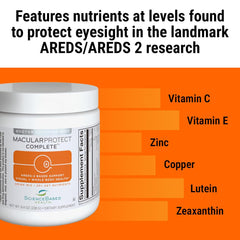 Ingredients panel showcasing AREDS2 components and antioxidants