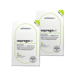 Scimera Bioscience Asprega 30CT bottle front for daily gut support