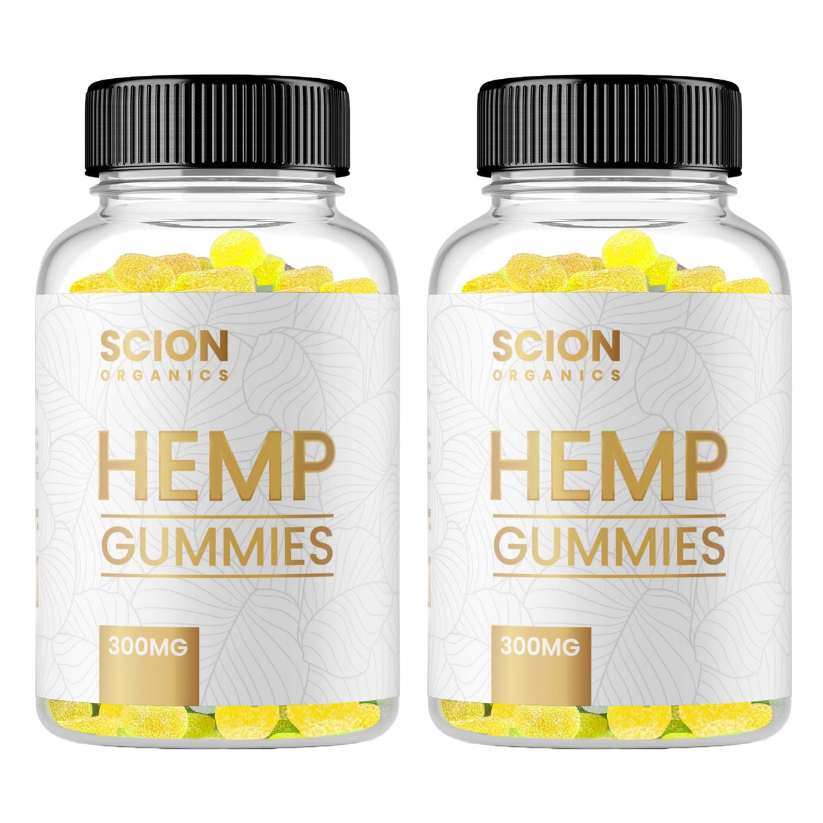 Scion Organics hemp gummies raspberry bottle for daily joint support and flavor.