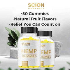 Scion Organics hemp gummies raspberry flavor — naturally sweet, adult-friendly snack.