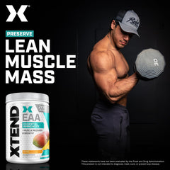 Xtend EAA powder pour into glass for quick intra-workout mix.