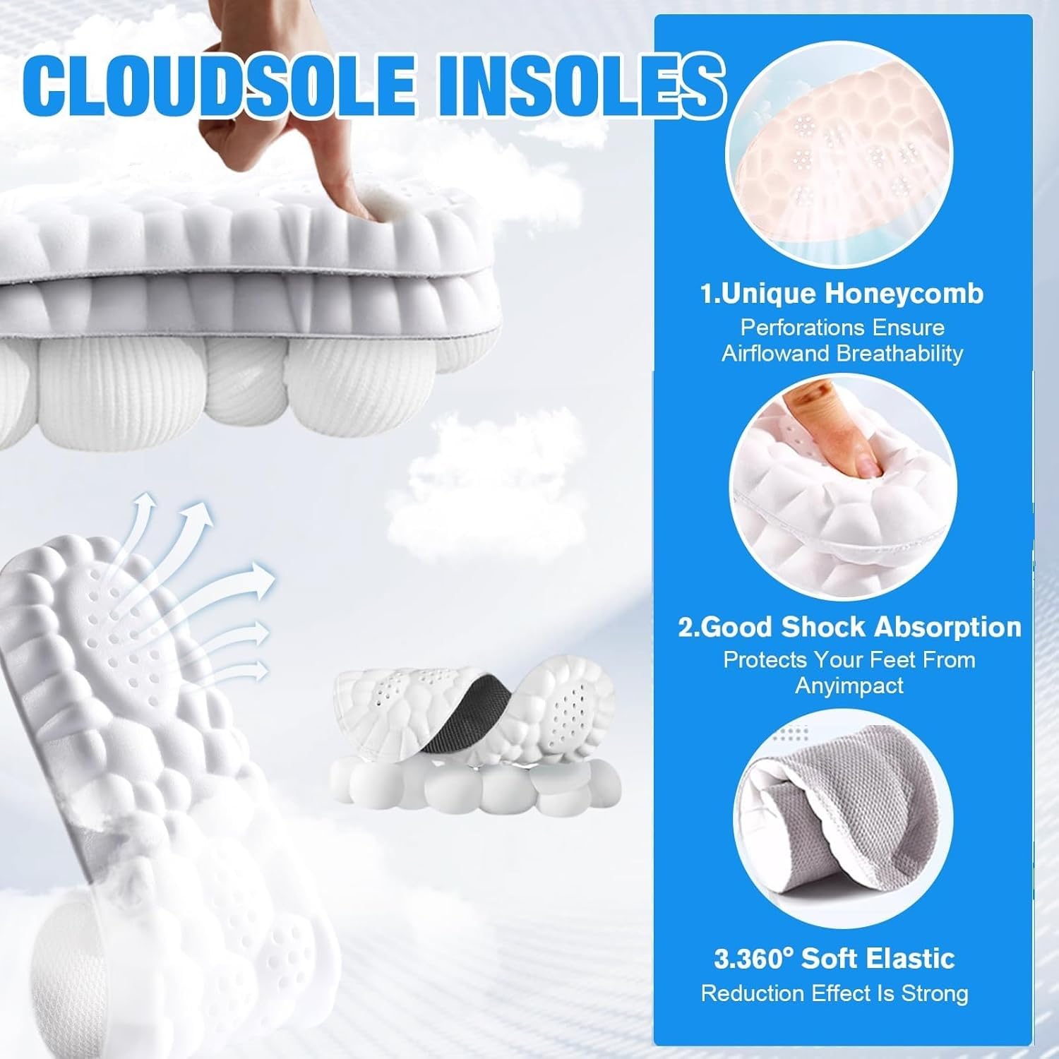 Sckoemo insoles showing ventilation and breathable fabric design