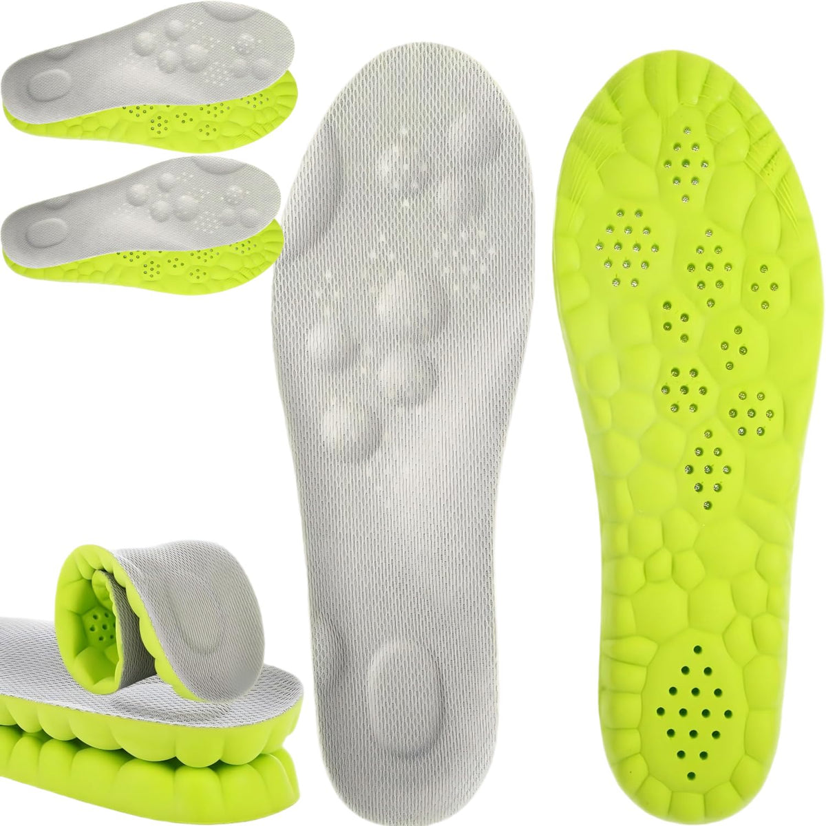 Sckoemo 4D cloud insoles with arch support enhance comfort for long-standing wear.