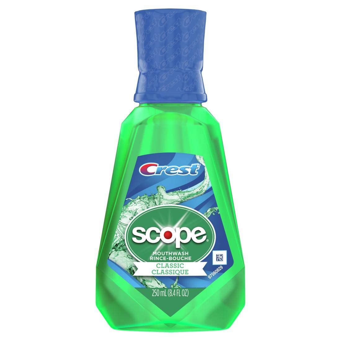 Scope Original Mint mouthwash bottle for fresh breath and confidence