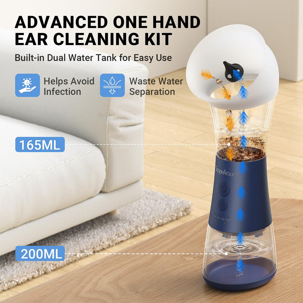 ScopeAround ear cleaner nozzle set with six interchangeable tips for personalized hygiene