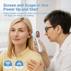 ScopeAround otoscope 6-LED illumination brightens the ear canal area.