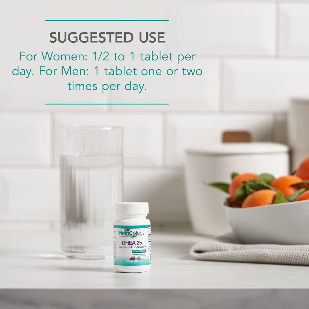 Scored DHEA tablets ready for simple daily dosing