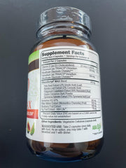 Gluco Script capsules closeup highlighting Berberine blend for metabolic balance.