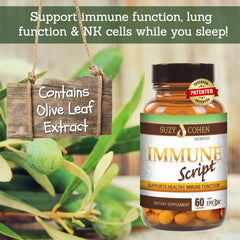 Script Essentials Immune Script ingredients palette conveys natural botanicals and plant extracts.