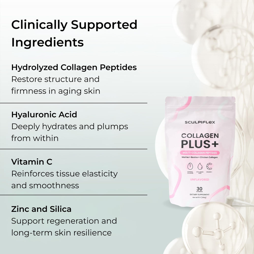 Close-up of SCULPIFLEX elasticity focus on firmer arms and thighs