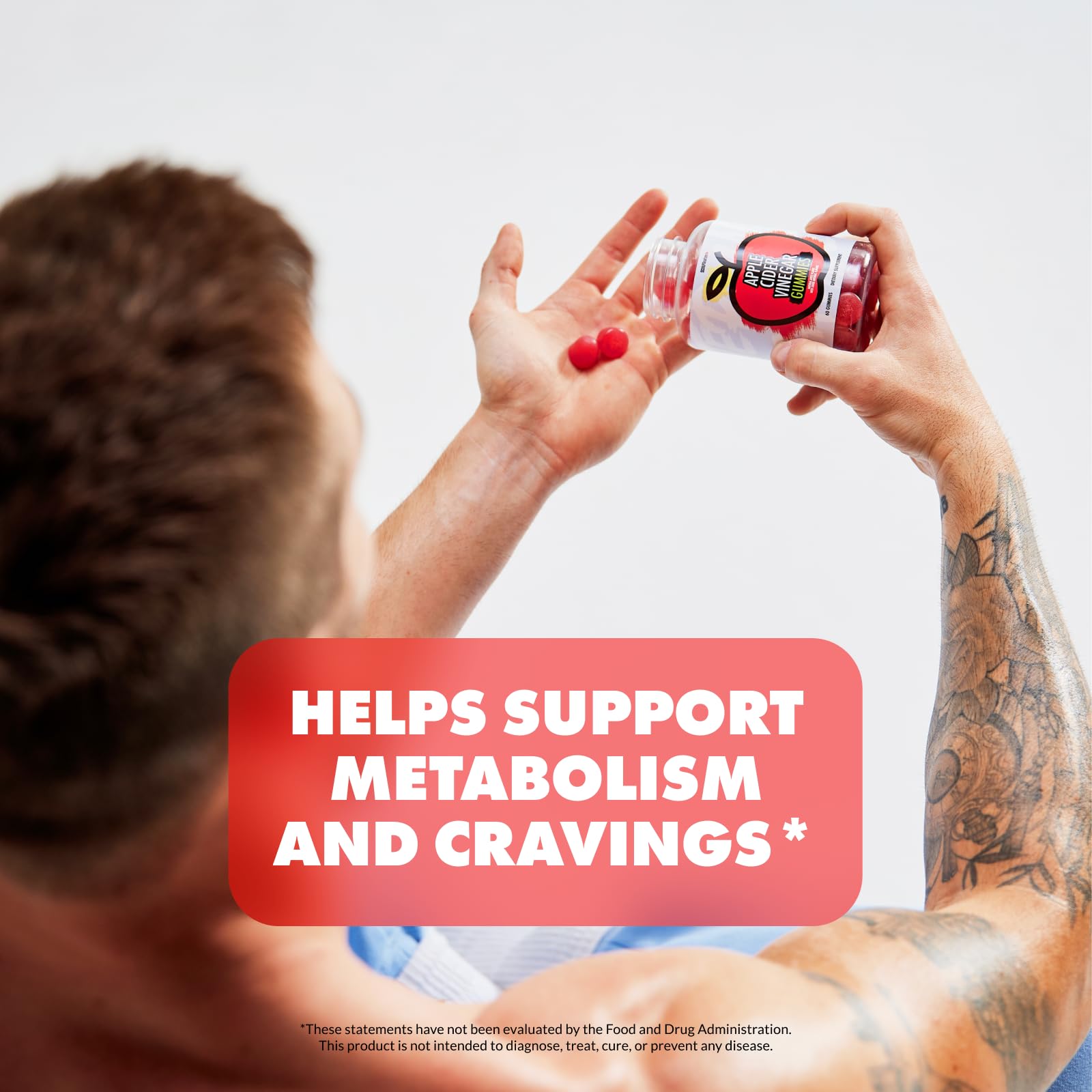 Sculpt Nation ACV gummies dispensing bottle demonstrates convenient daily intake