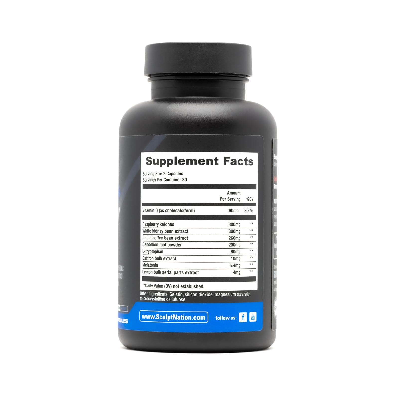 Sculpt Nation Burn PM gluten-free capsules in bottle