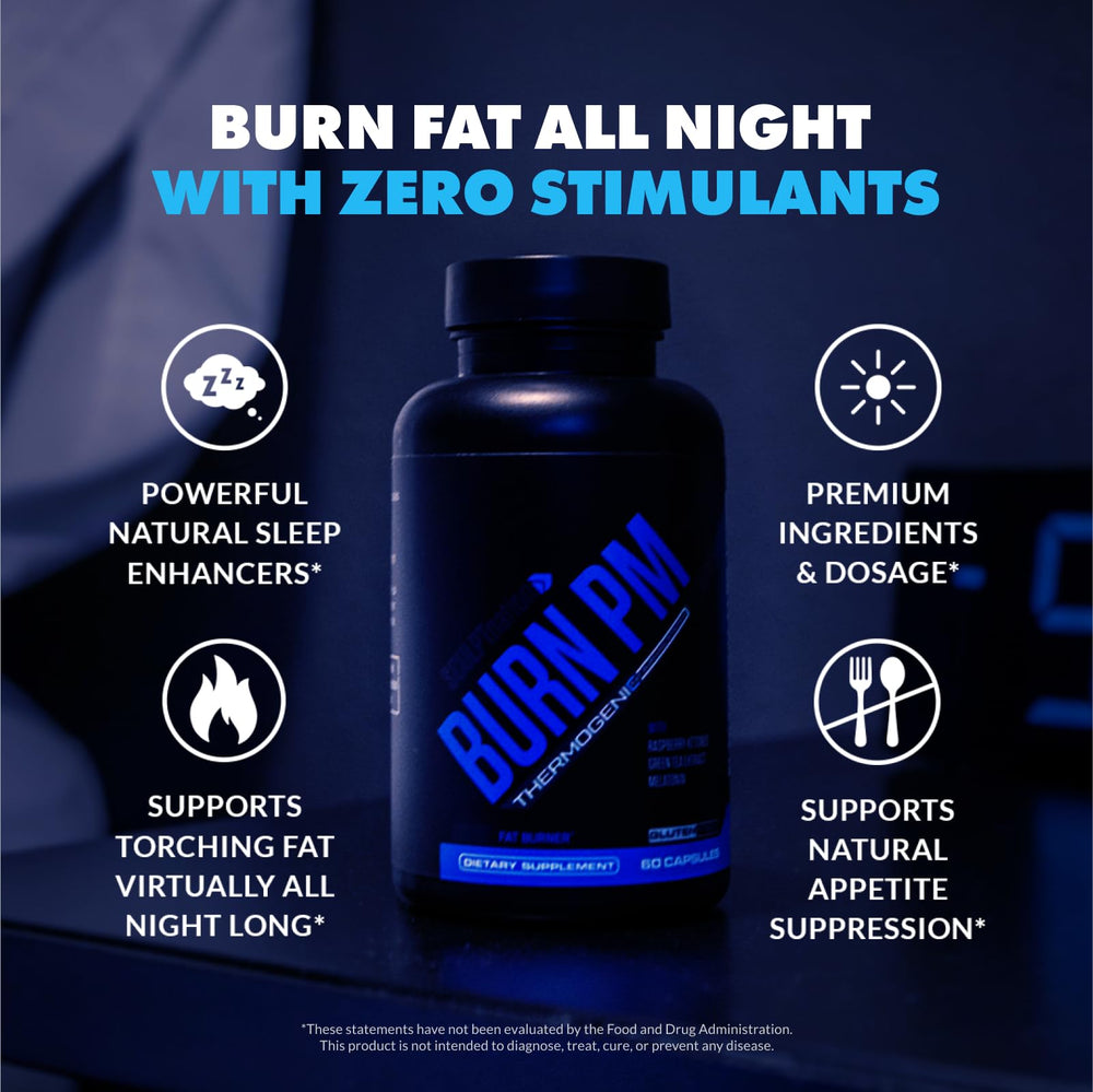 Burn PM with raspberry ketones highlighting fat burning ingredient