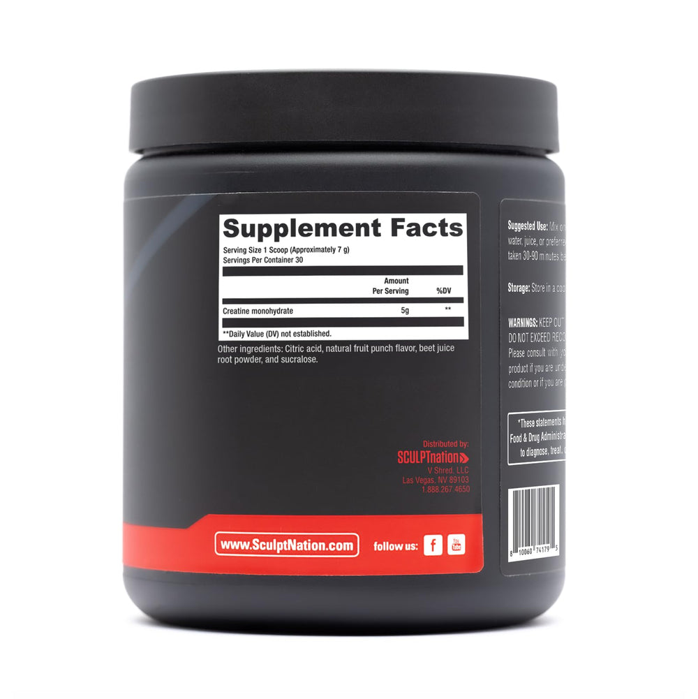 Sculpt Nation Creatine powder packaging for easy storage and freshness