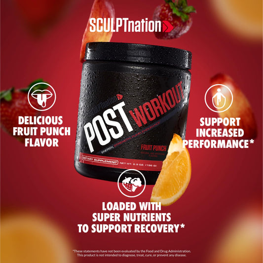 Sculpt Nation post-workout scoop poured into glass for energy and endurance after training
