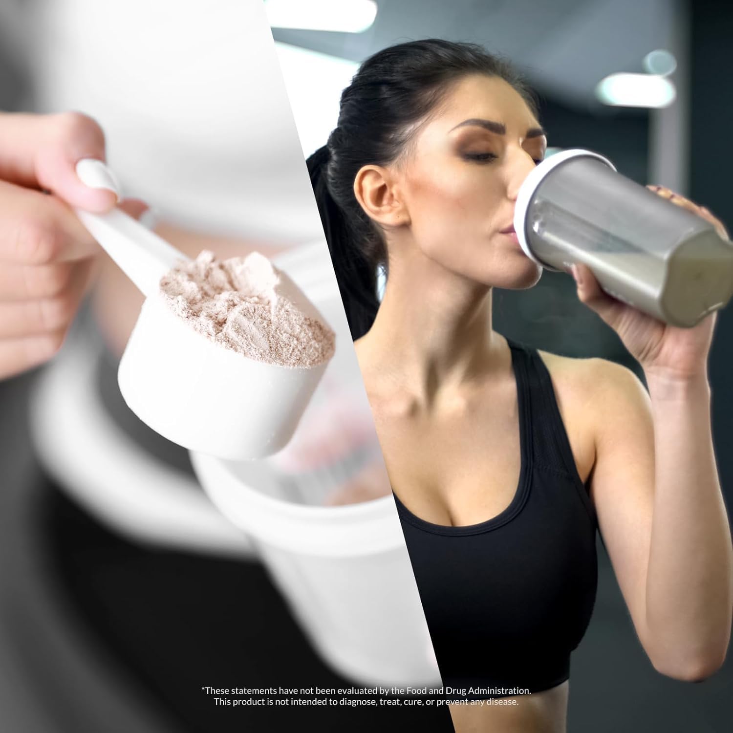 Sculpt Nation vanilla protein scoop measuring a quick post-workout serving