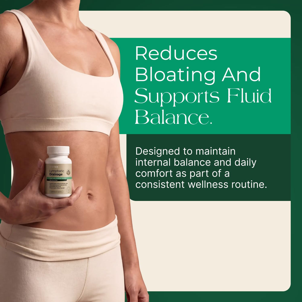 Sculptique Lymphatic Drainage Capsules with dandelion ingredient highlight.