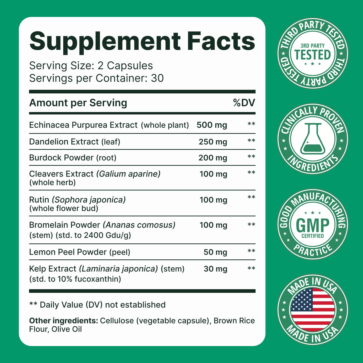 Sculptique Lymphatic Drainage Capsules label close-up shows herbal blend.