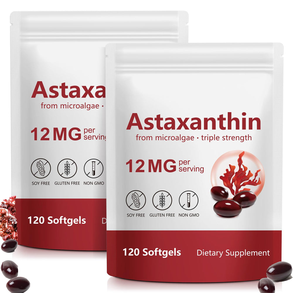 SDJUFEI Astaxanthin 2-pack bottle front highlighting antioxidant protection