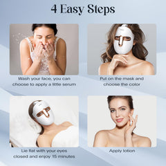 SDKWDH at-home skincare routine with LED mask in use