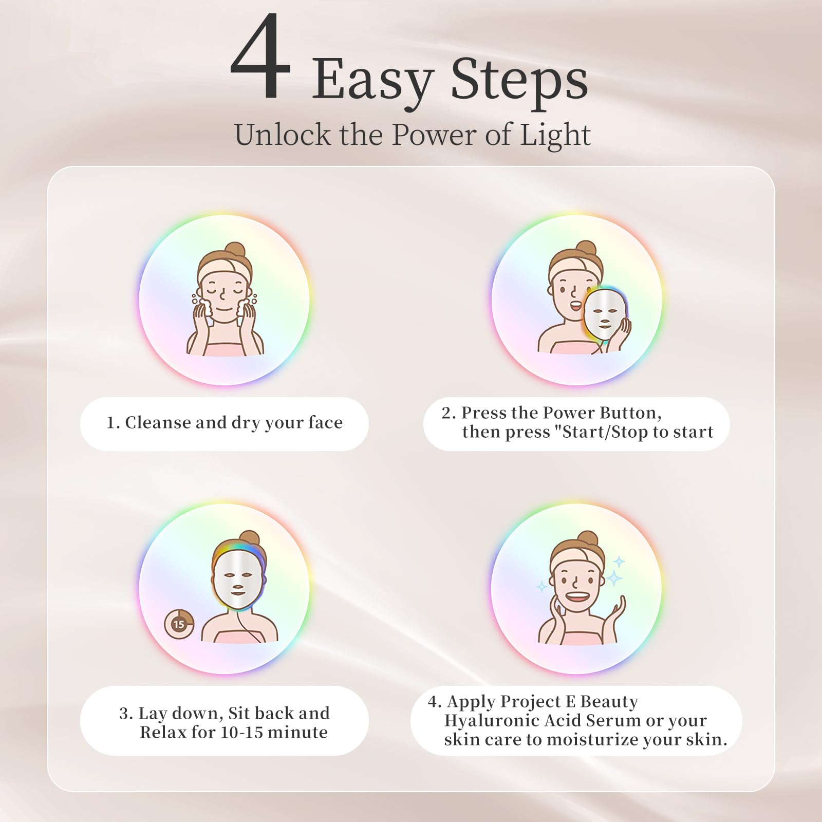 SDKWDH LED Face Mask soft silicone eye cushion enhances comfort during sessions.