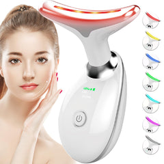 SDKWDH red-light face-neck massager in front view for at-home skincare.