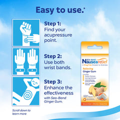 Reusable and washable Sea-Band wristbands for repeated use