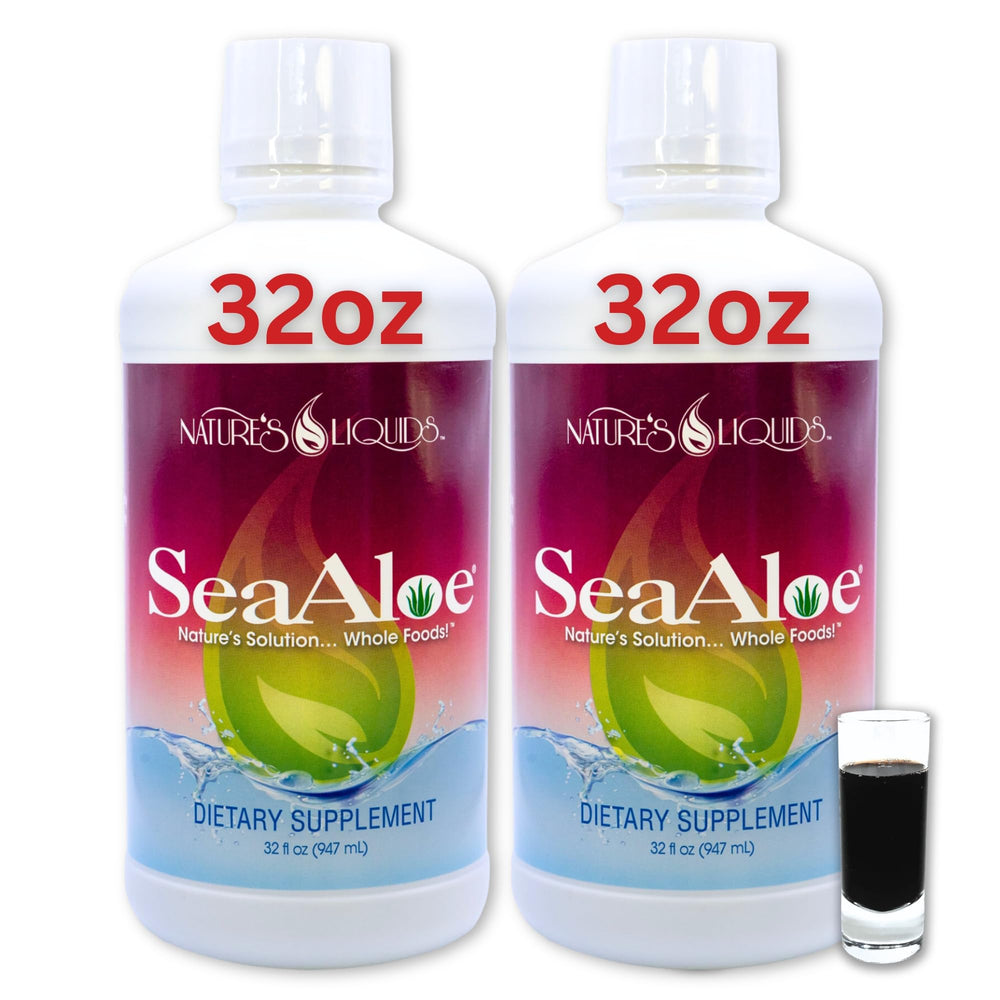 SeaAloe Nature's Liquids Aloe Vera Juice bottle for daily hydration