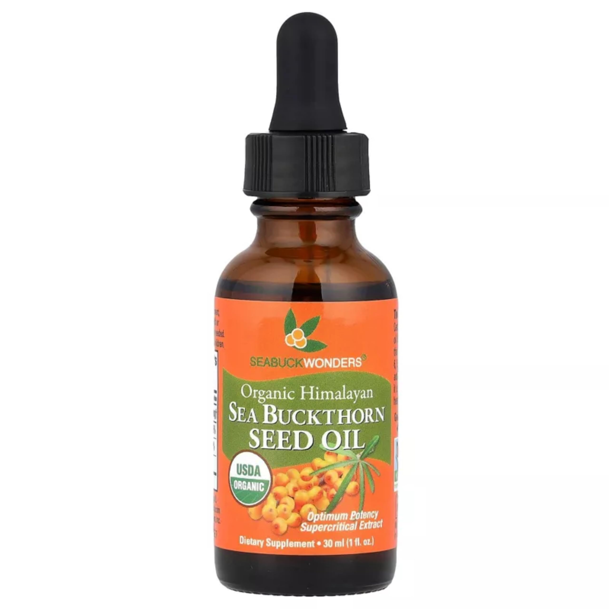 SEABUCKWONDERS sea buckthorn seed oil bottle for daily internal and topical use