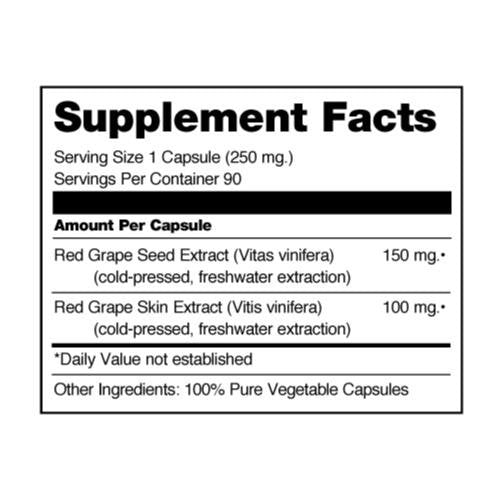 Close-up of Seagate Grape Seed Extract capsules for circulatory support.