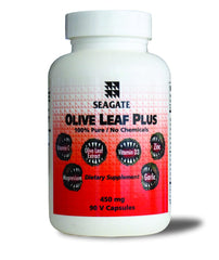 Seagate Olive Leaf Plus 450mg capsules—easy daily supplement for balanced wellness.