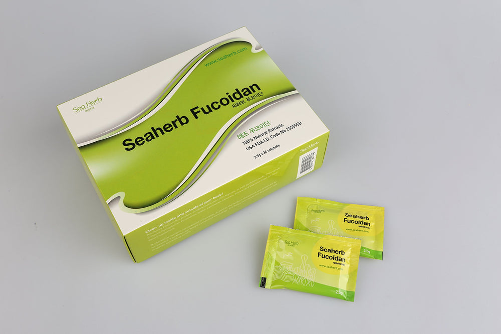 SeaHerb Fucoidan pure natural ingredients label emphasizing no fillers.