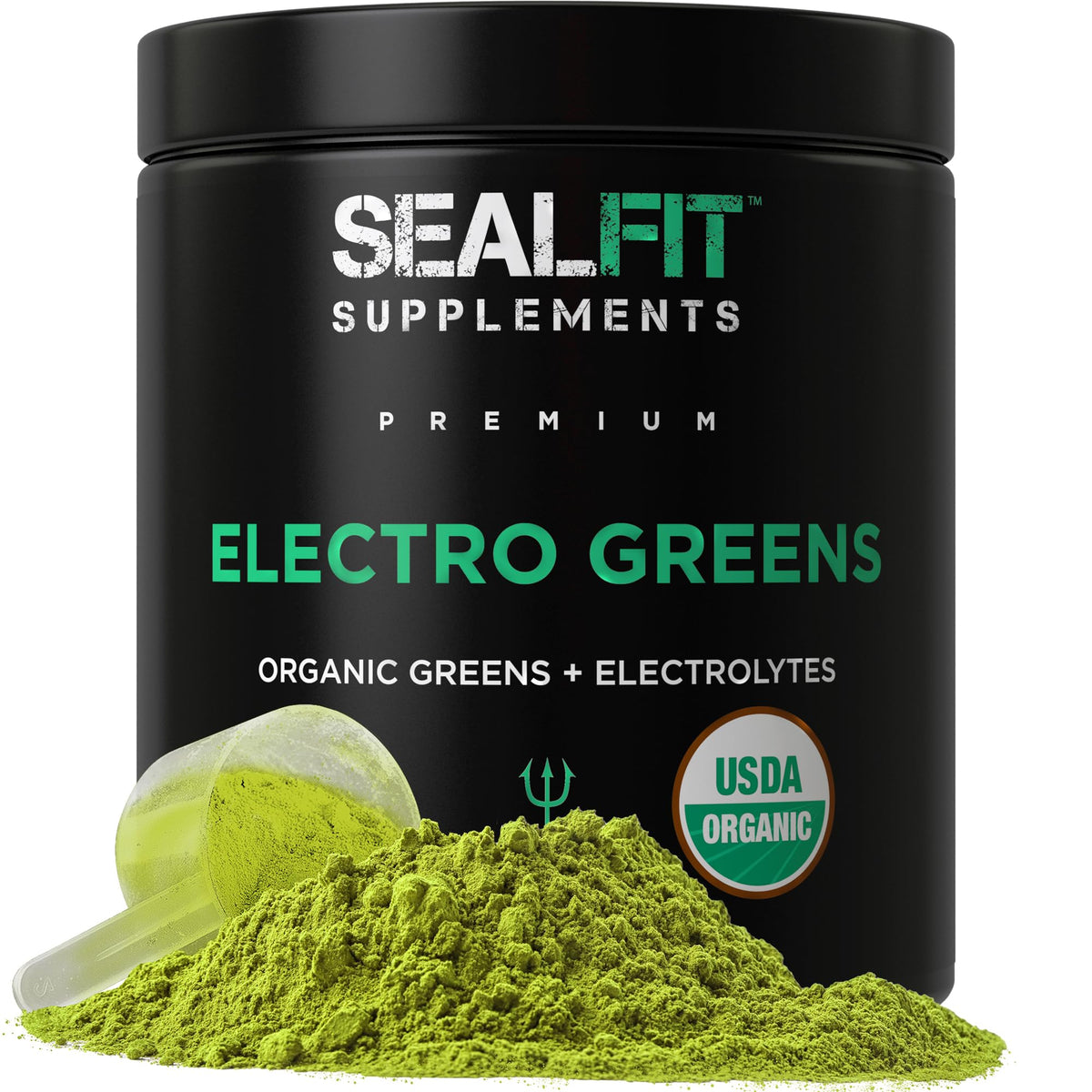 SEALFIT ElectroGreens bottle pour highlights hydration for active lifestyles.