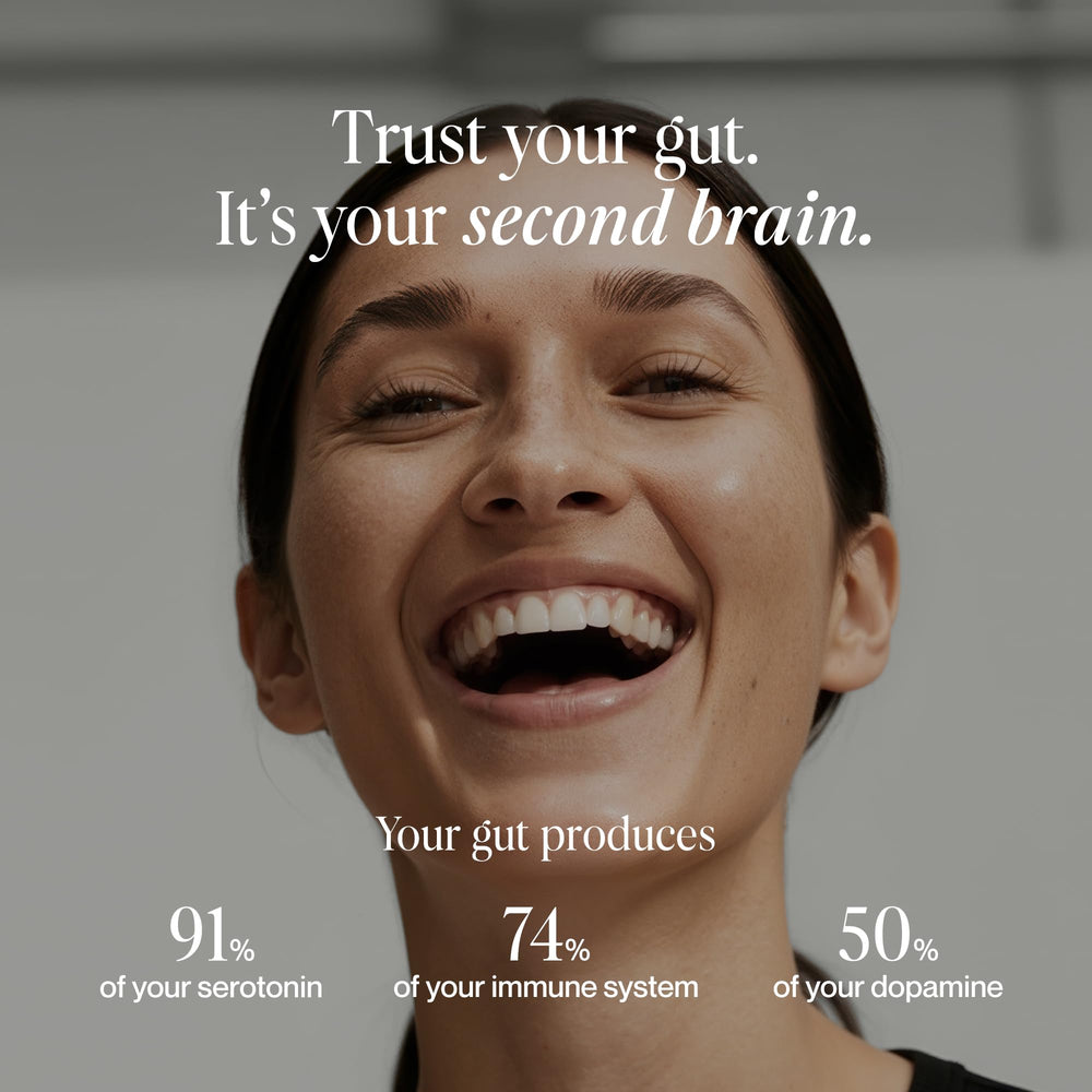 SecondKind anxiety capsules closeup highlighting postbiotics and mood support.