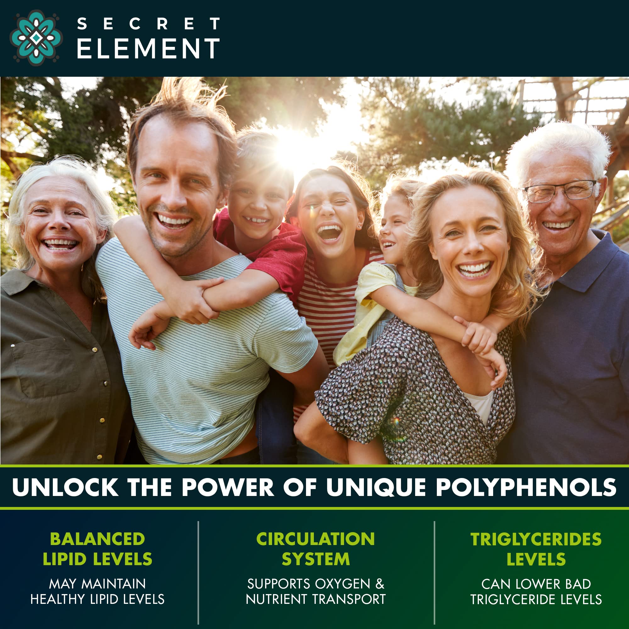 Secret Element Bergamot polyphenol content visual suggesting antioxidant-rich extract.