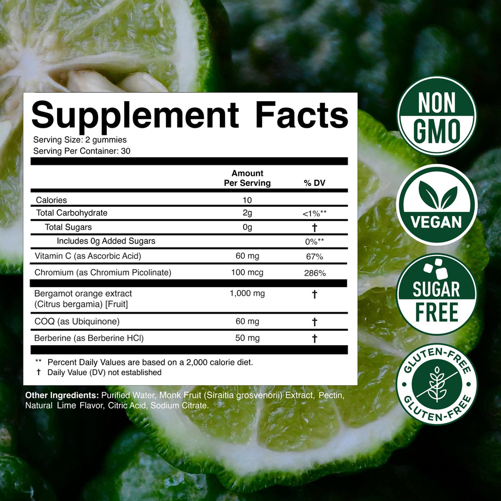 Secret Element Citrus Bergamot Gummies lime flavor for refreshing taste.