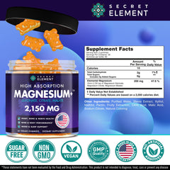 Secret Element citrus flavor gummies shown as sugar-free option.