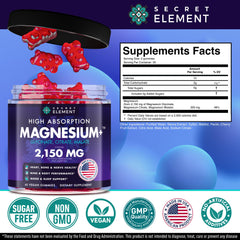 Third-party tested badge on Secret Element magnesium glycinate gummies